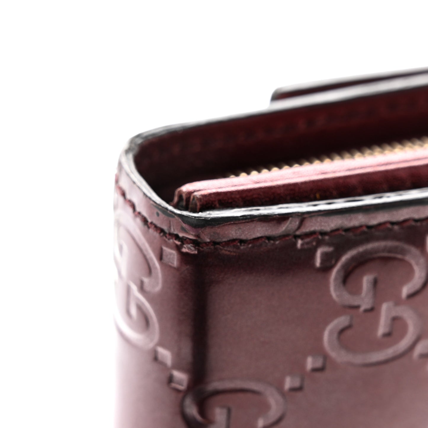 Shine Guccissima Lovely Heart Continental Wallet Scarlatto