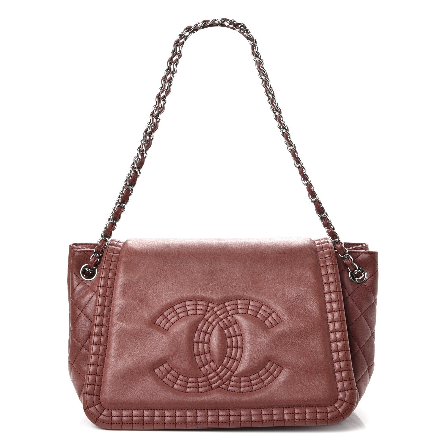 Chanel Calfskin Coco Bengal Accordion Flap Dark Pink 1 of 11