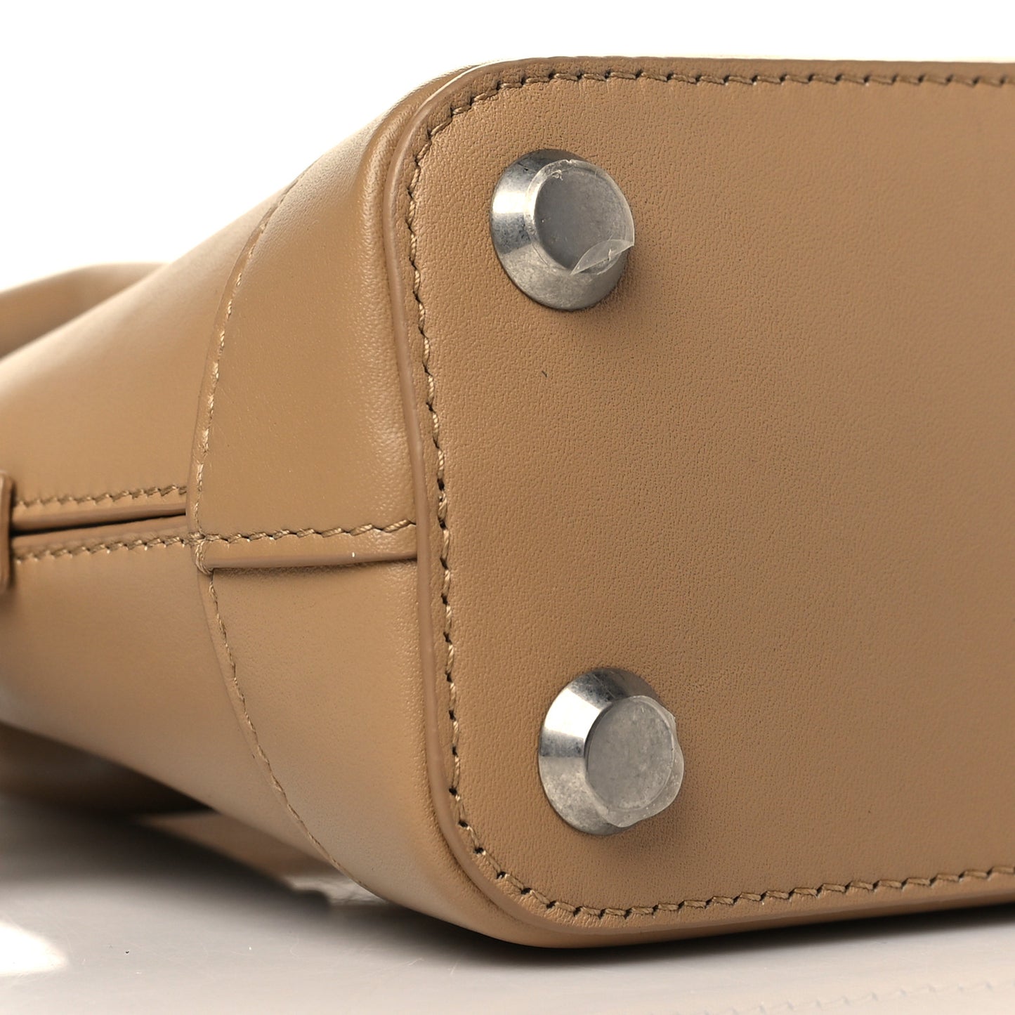 Calfskin Happy Sad XXS Ville Top Handle Bag Light Brown