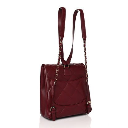 Chanel Lambskin Quilted Chain Backpack Burgundy 3 of 10