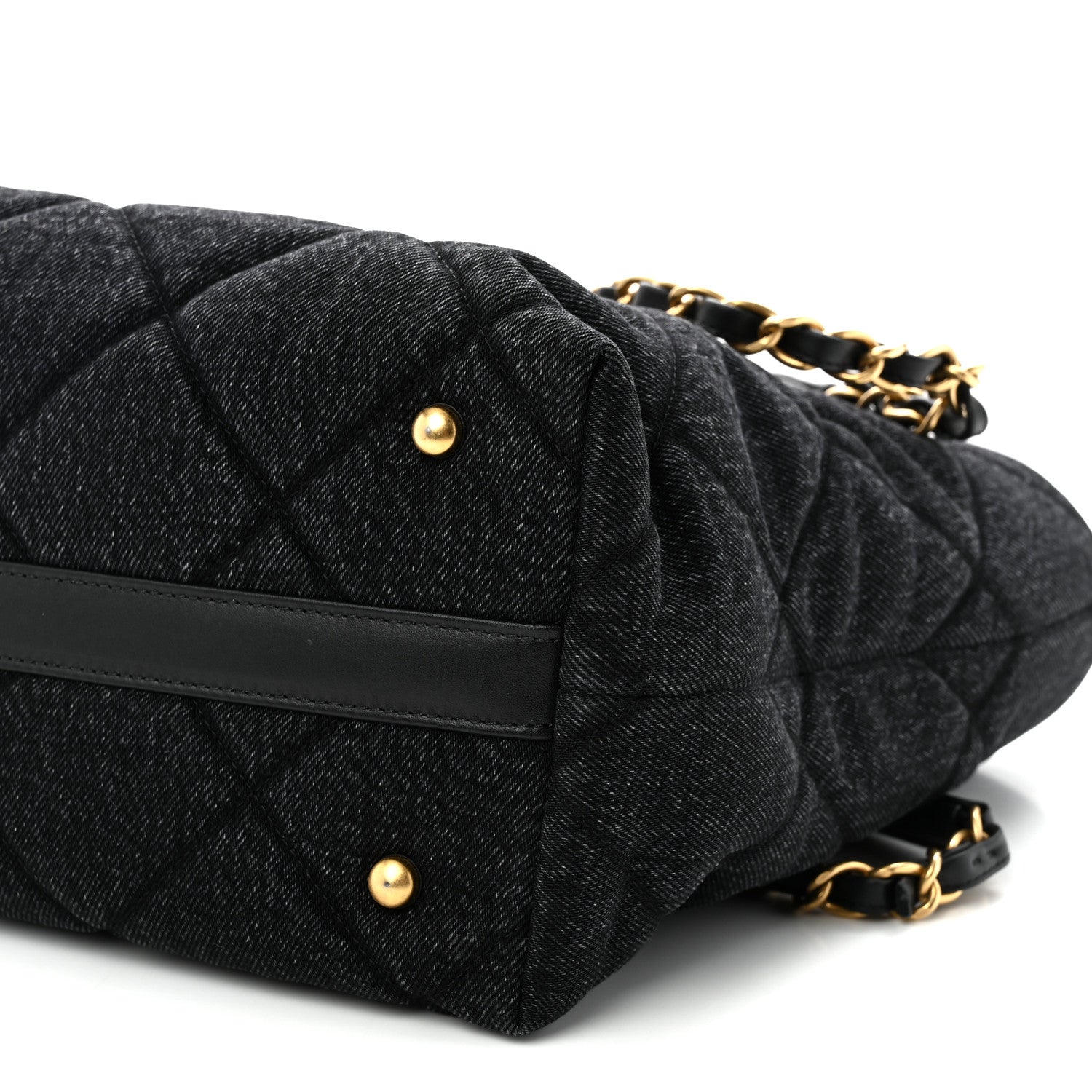 Chanel Denim Calfskin Quilted Small Deauville tote  Black 10 of 11