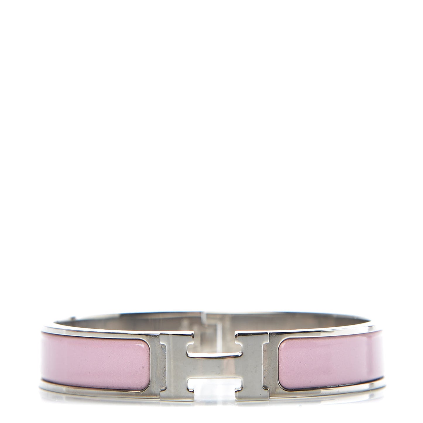 Narrow Enamel Clic Clac H Bracelet GM Rose Nacarat