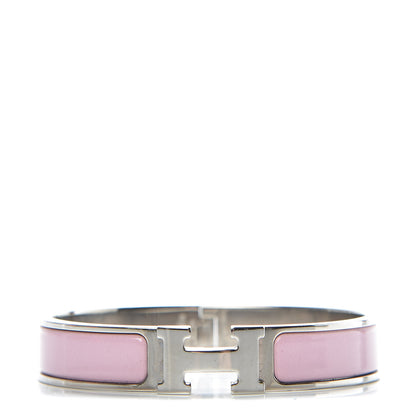 Hermes Narrow Enamel Clic Clac H Bracelet GM Rose Nacarat 1 of 6