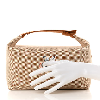 Hermes Canvas Large Bride-A-Brac Cabriole Case Biscuit 2 of 7