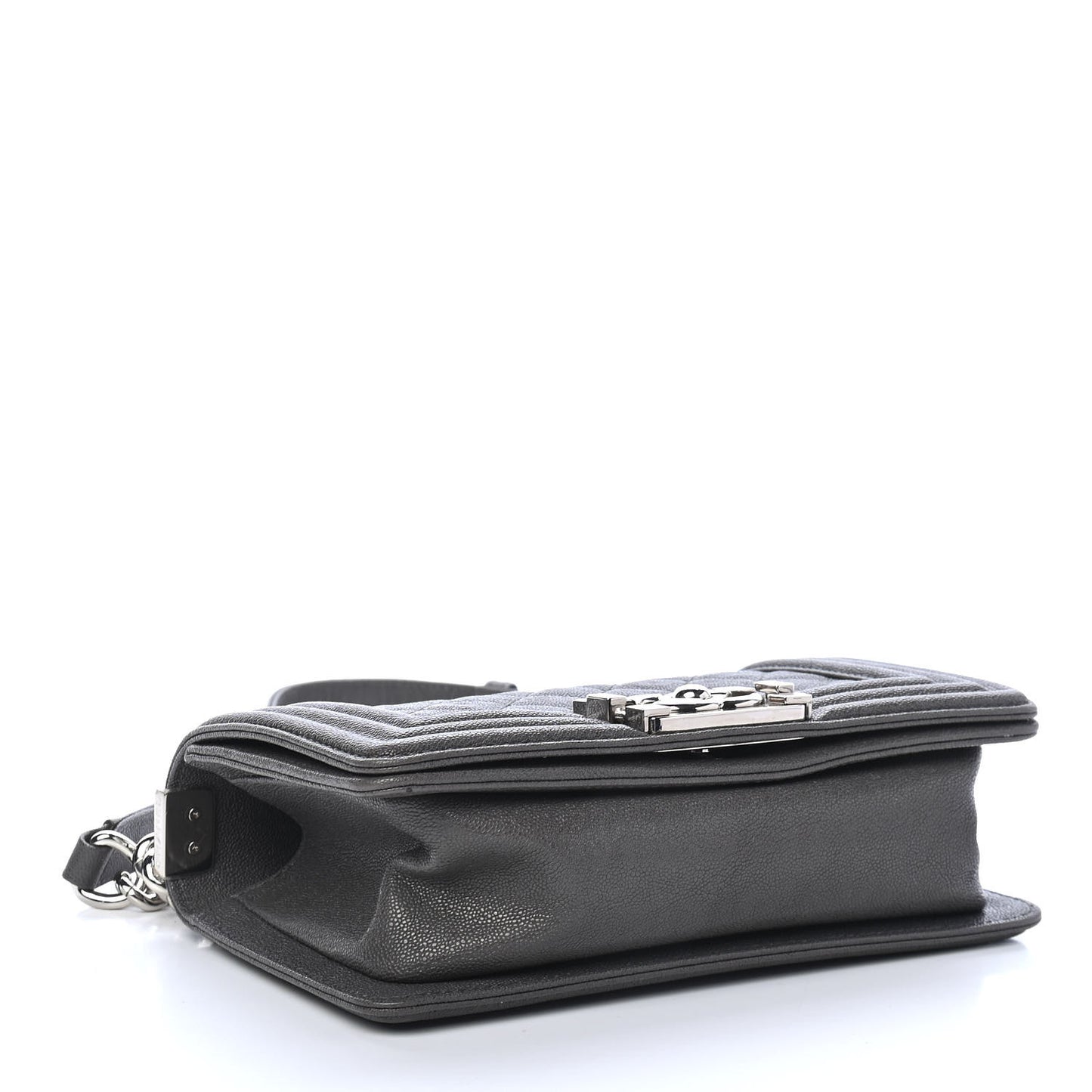 Caviar Quilted Small Boy Flap Grey