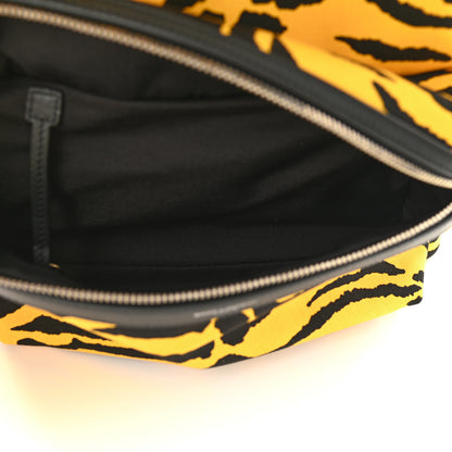 Saint Laurent Canvas Zebra Print City Backpack Yellow Black 6 of 11
