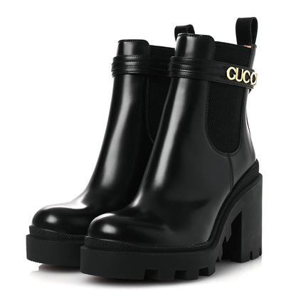 Gucci Magnum Calfskin Logo Ankle Boots 36 Black 4 of 12