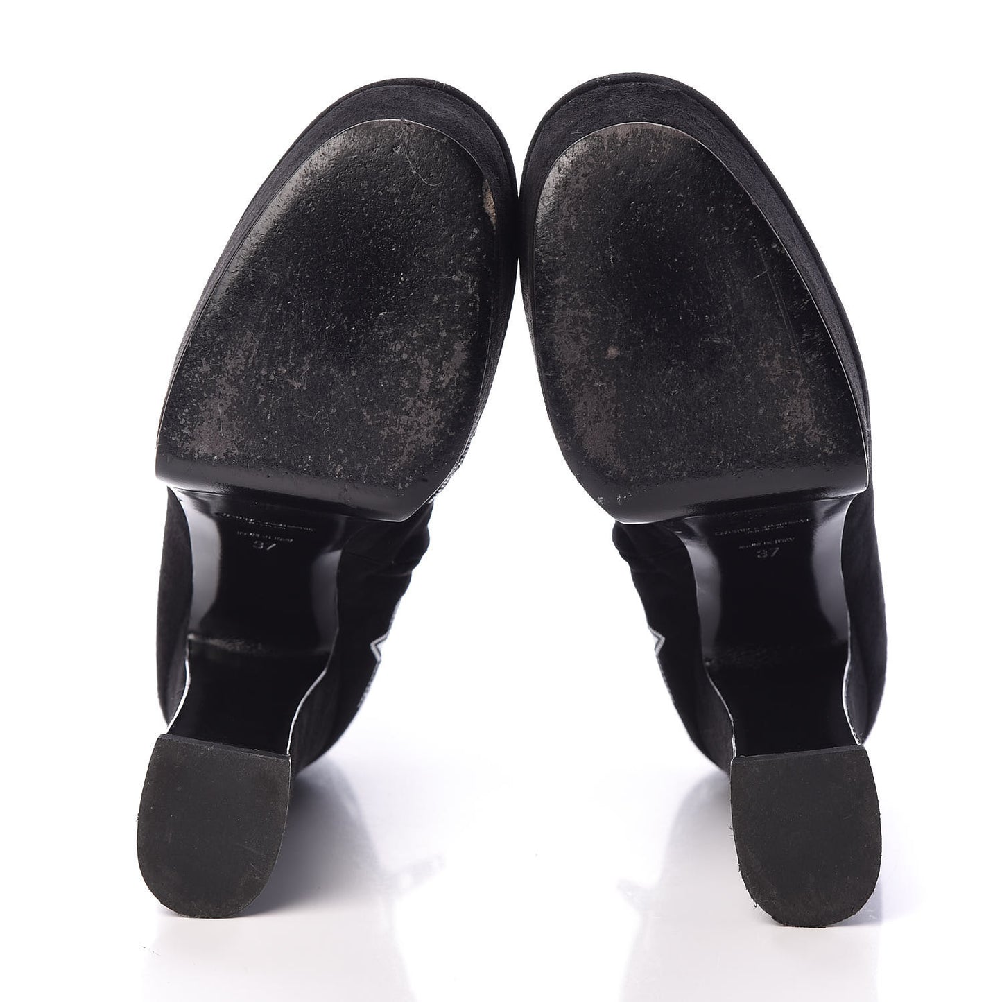 Kid Scamosciato Lambskin Embossed Candy Star Studded Platform Boots 37 Black