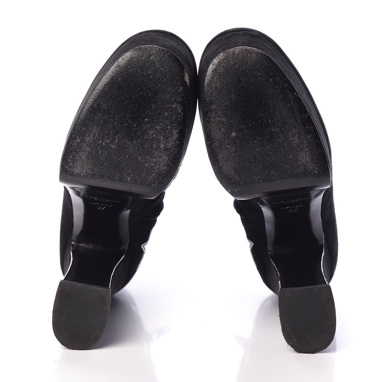 Saint Laurent Kid Scamosciato Lambskin Embossed Candy Star Studded Platform Boots 37 Black 6 of 6