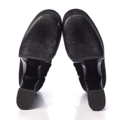 Saint Laurent Kid Scamosciato Lambskin Embossed Candy Star Studded Platform Boots 37 Black 6 of 6