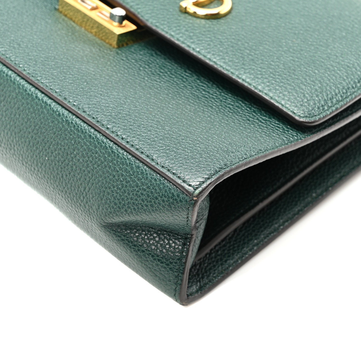 Gucci Grainy Calfskin Small Zumi Shoulder Bag Vintage Green 10 of 10