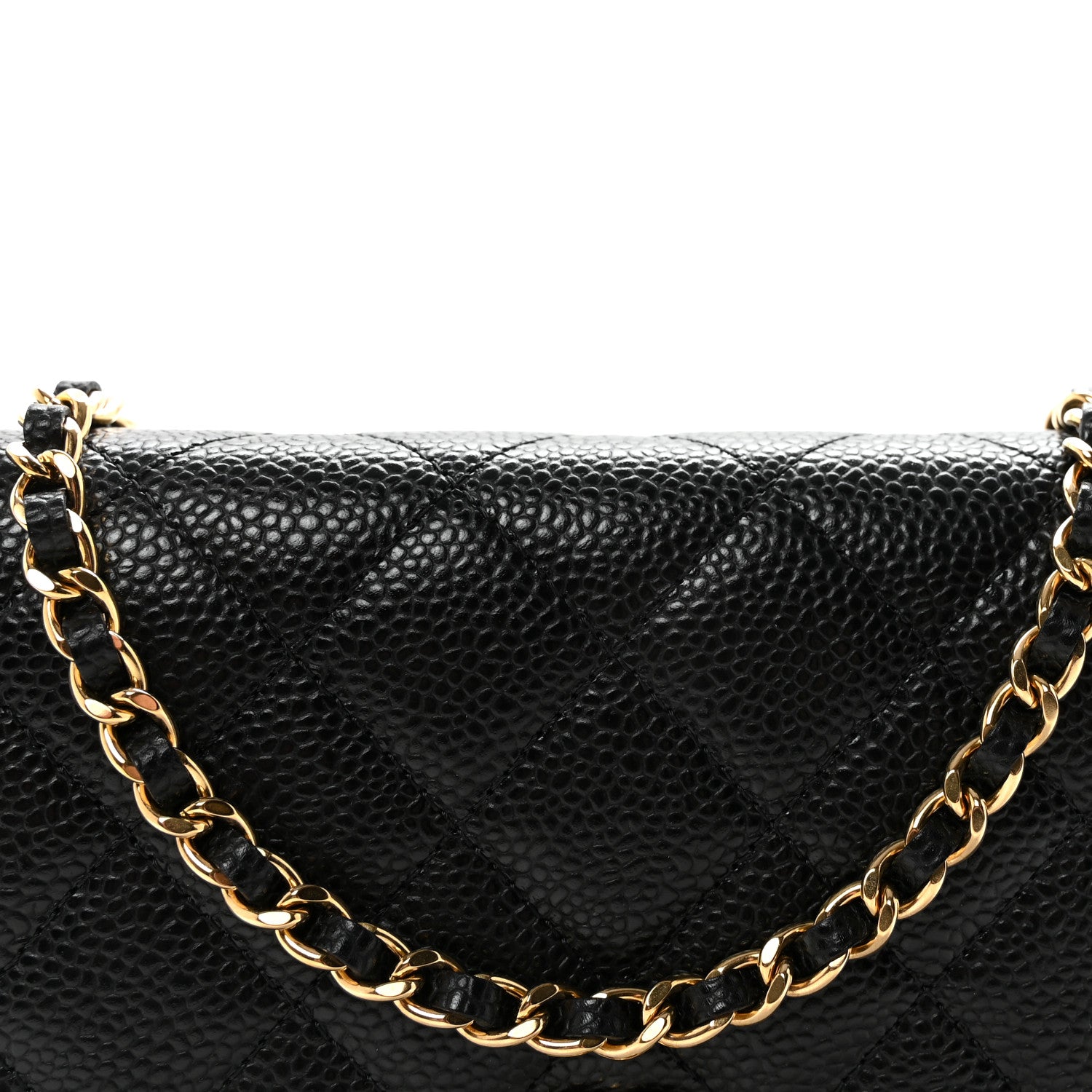 Chanel Caviar Quilted CC Turnlock Wallet On Chain WOC Black 9 of 12