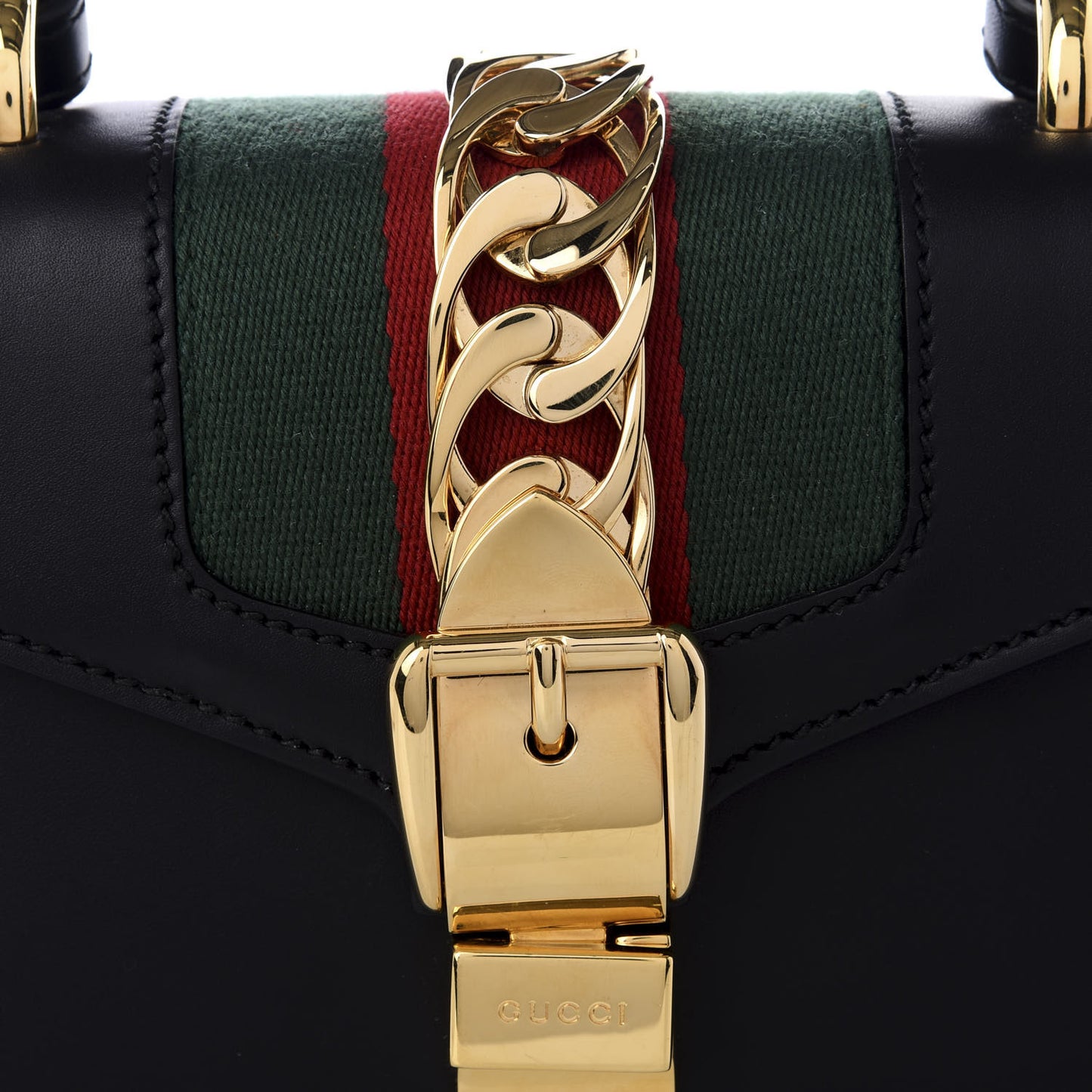 Calfskin Mini Sylvie Top Handle Bag Black