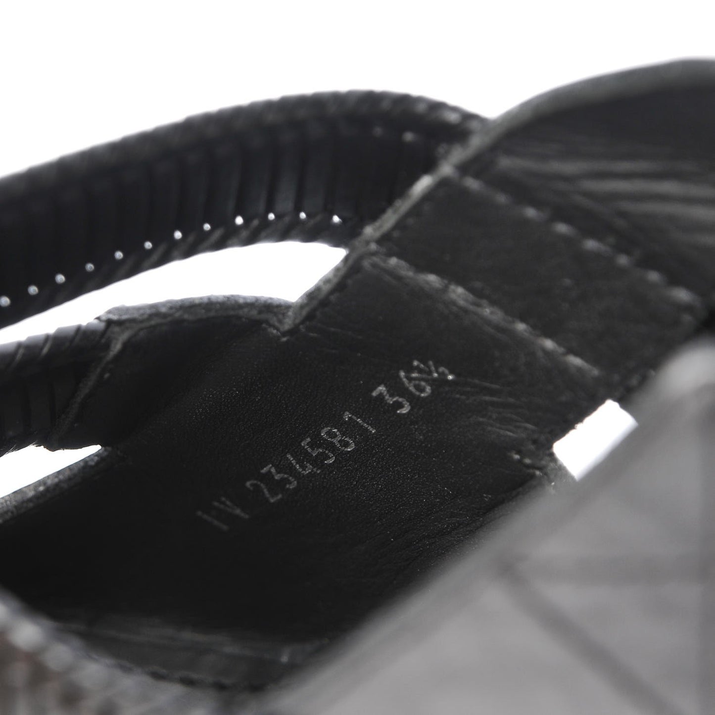 Calfskin Woven Platform Sandals 36.5 Black