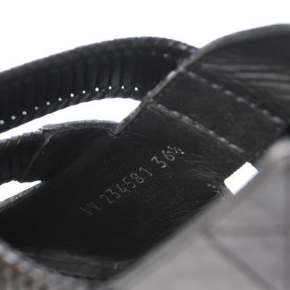 Saint Laurent Calfskin Woven Platform Sandals 36.5 Black 12 of 12