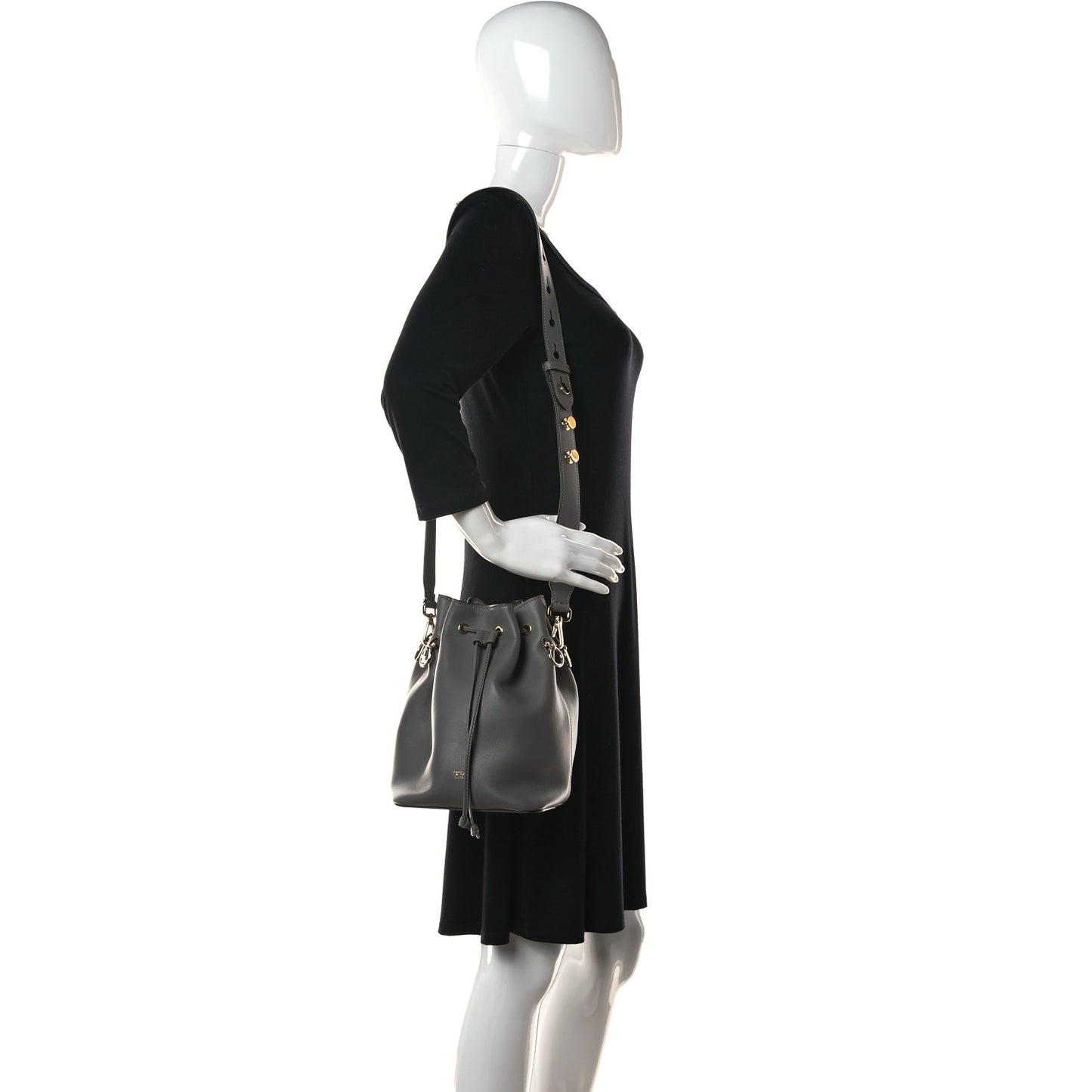 Vitello Grace Matte F is Fendi Grande Mon Tresor Bucket Bag Argilla