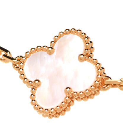 Van Cleef & Arpels 18K Yellow Gold Mother of Pearl 10 Motifs Vintage Alhambra Necklace 7 of 8