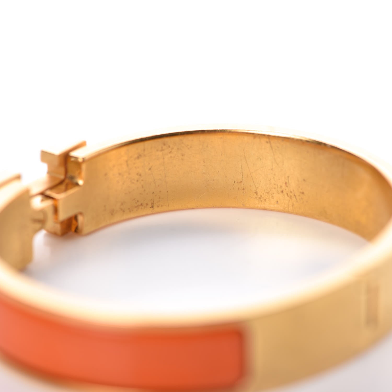 Hermes Enamel Narrow Clic Clac H Bracelet PM Orange 5 of 7