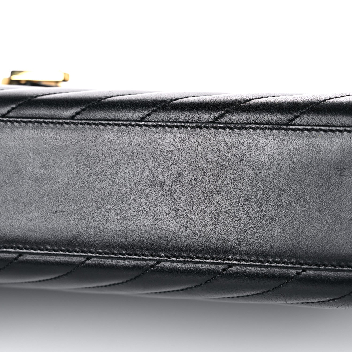 Saint Laurent Smooth Calfskin Matelasse Chevron Large Monogram Satchel Black 19 of 25