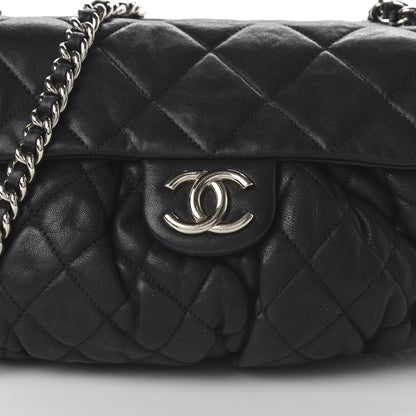 Chanel Washed Lambskin Quilted Medium Chain Around Messenger Black 10 of 10