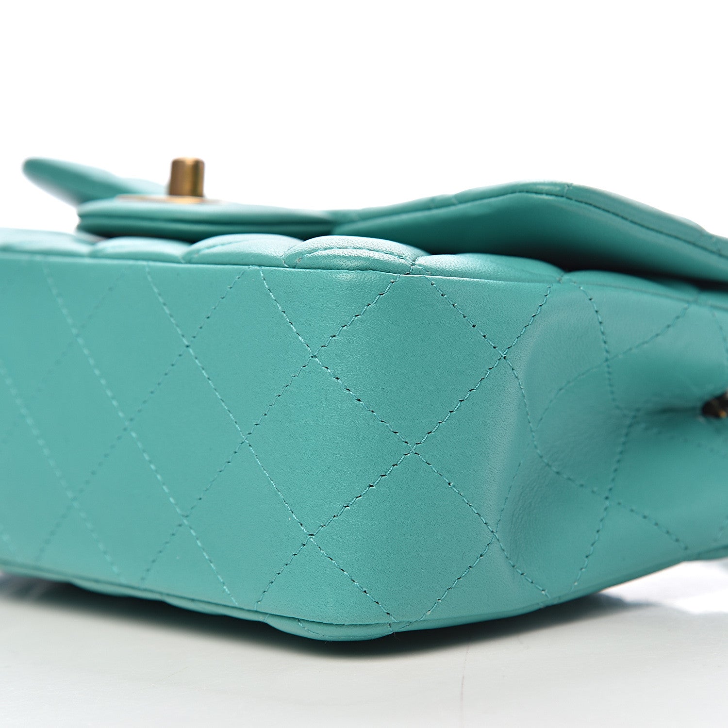 Chanel Lambskin Quilted Mini Rectangular Flap Turquoise 8 of 12