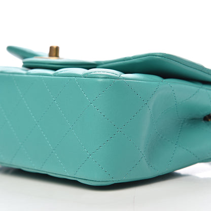 Chanel Lambskin Quilted Mini Rectangular Flap Turquoise 8 of 12