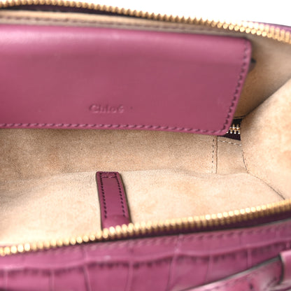 Chloe Calfskin Crocodile Embossed Mini C Vanity Bag Crushed Violet 5 of 10