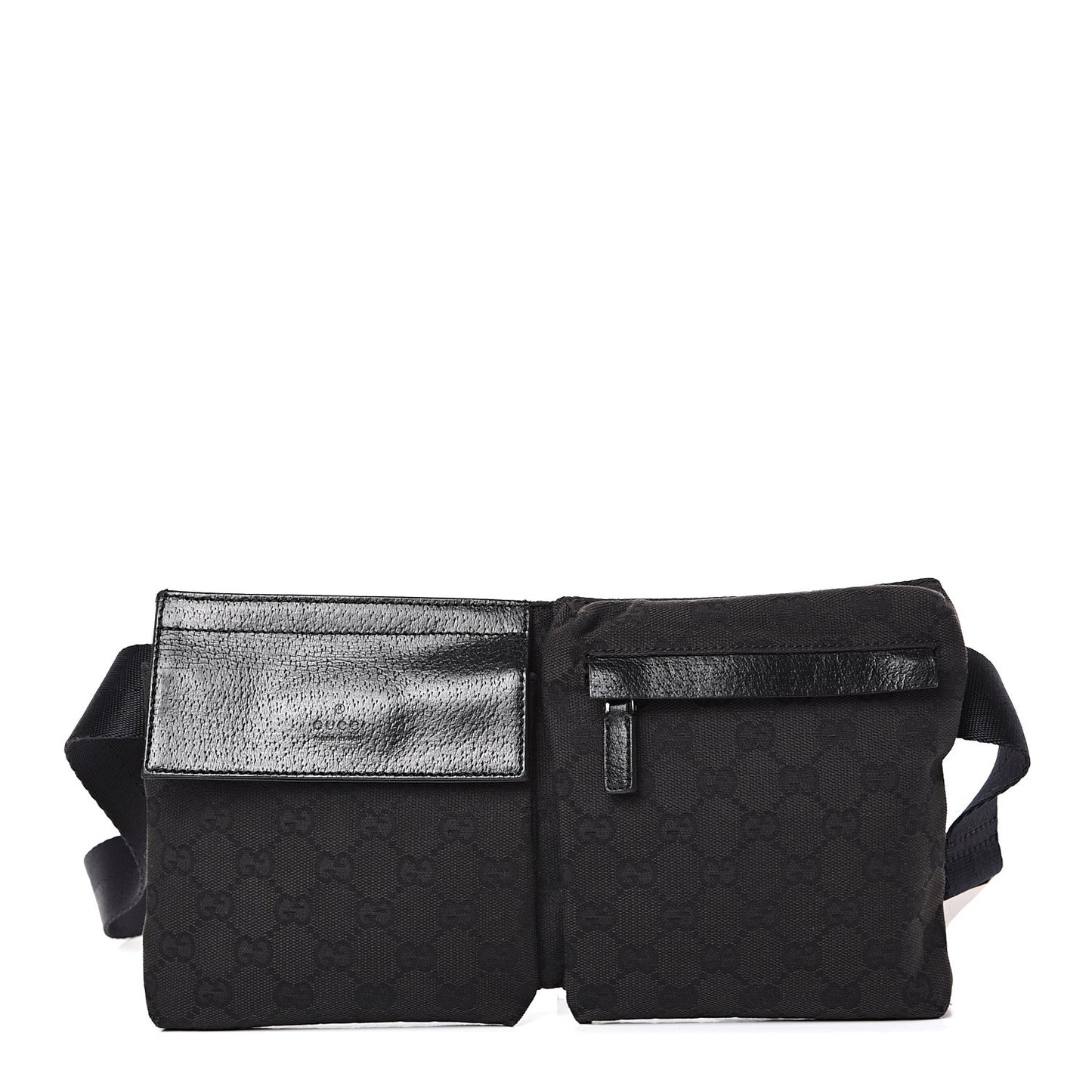 GG Monogram Double Pocket Belt Bag Black