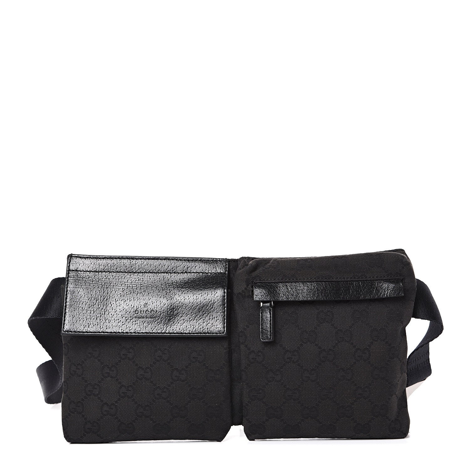 Gucci GG Monogram Double Pocket Belt Bag Black 1 of 11