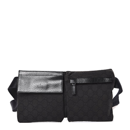 Gucci GG Monogram Double Pocket Belt Bag Black 1 of 11