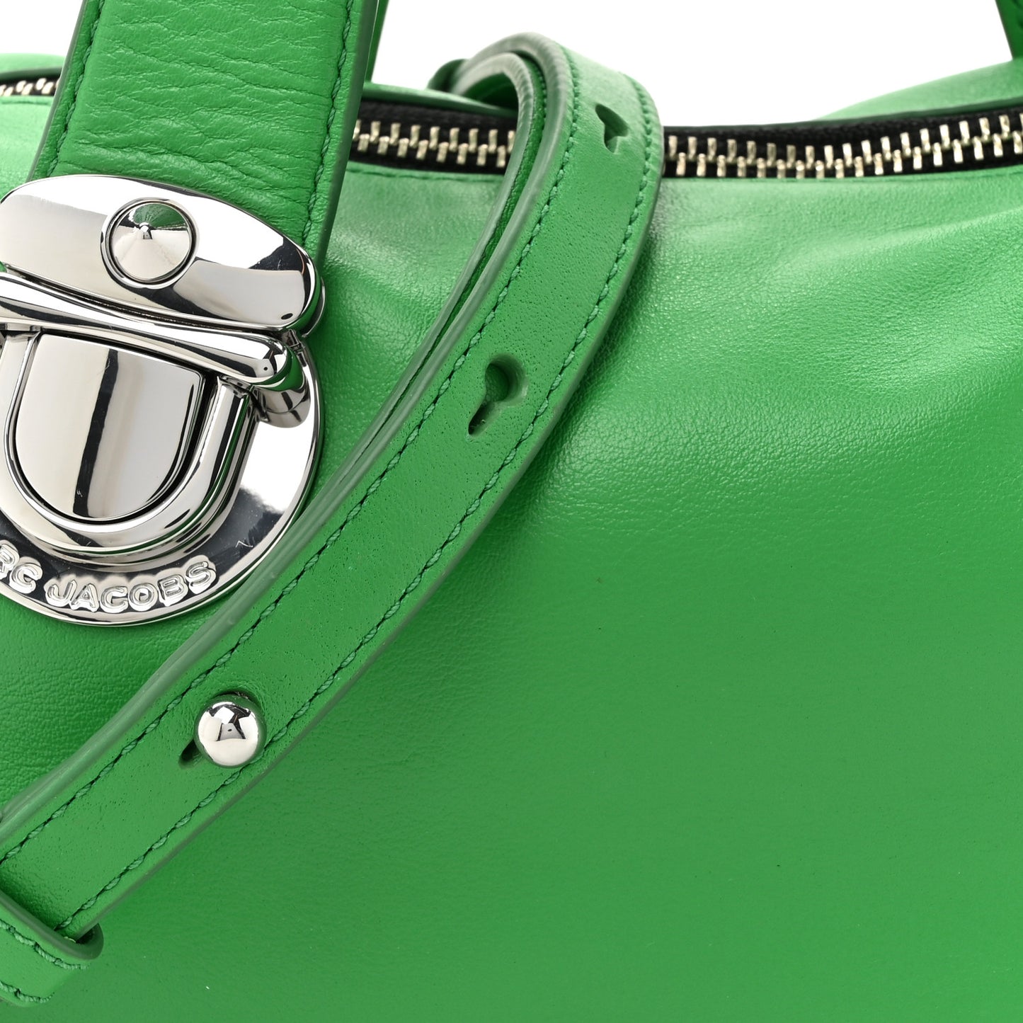 Mini Studded Pushlock Satchel Fern Green