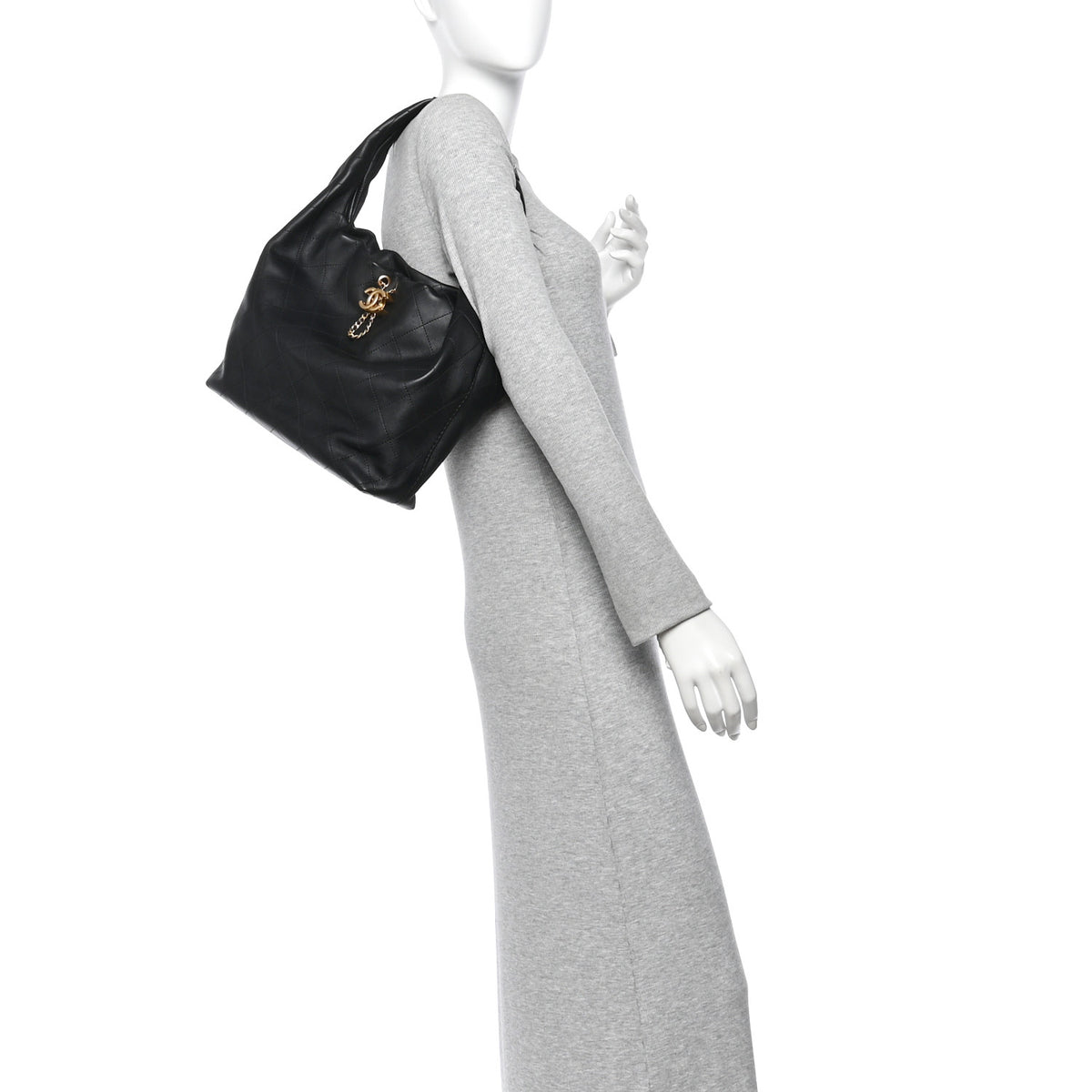 Chanel Calfskin Quilted Maxi Hobo Black 2 of 11