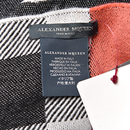Alexander McQueen Wool St. Skull Big Stole Scarf Black Grey 4 of 5