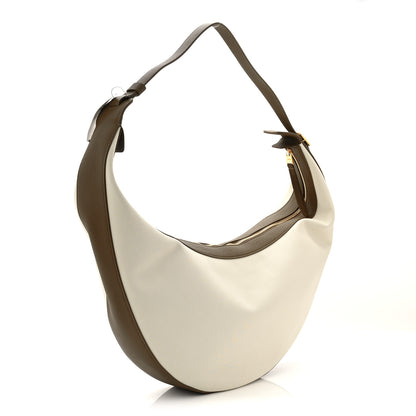 Khaite Canvas Calfskin August Hobo Cream Dark Olive 3 of 9