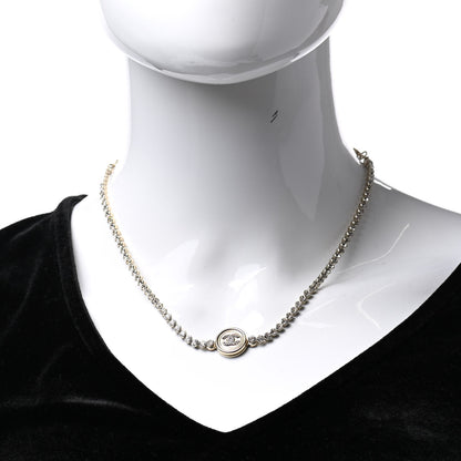 Chanel Crystal CC Chain Short Necklace Gold 2 of 6