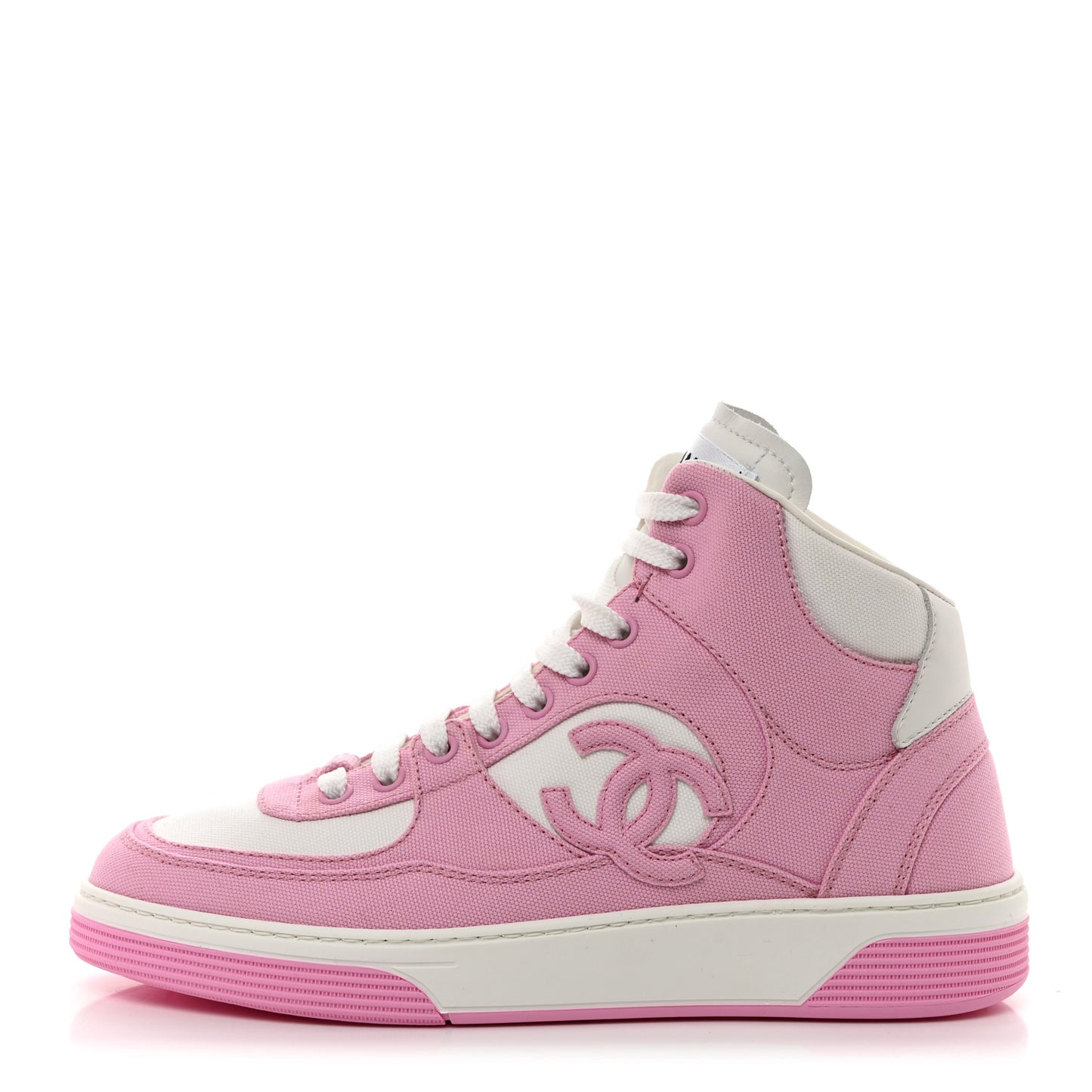 Canvas High Top Sneakers 38 Pink White