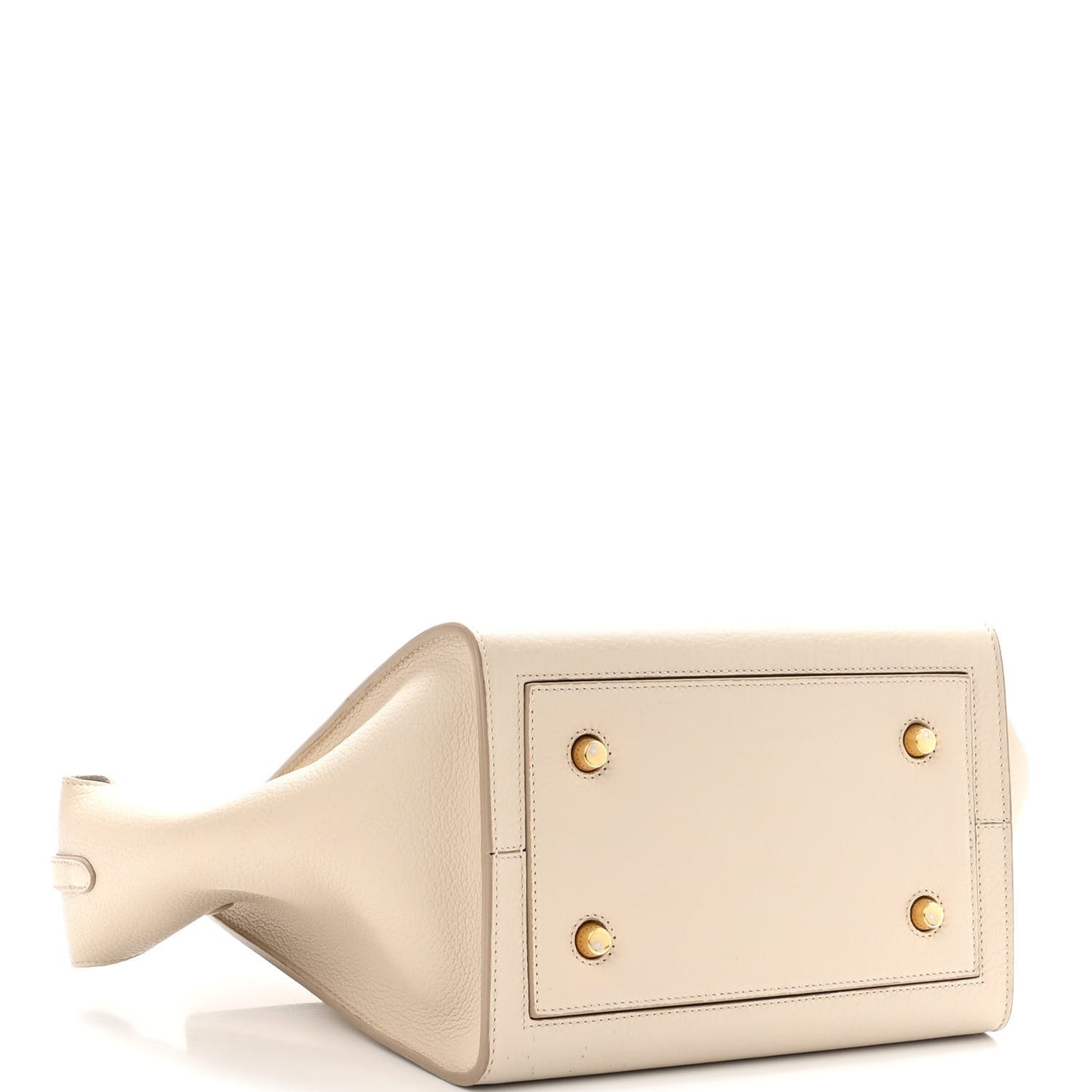 Crisped Calfskin Mini Tie Knot Tote Chalk