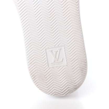 Louis Vuitton Grained Calfskin Embossed Monogram Mens Beverly Hills Sneakers 10.5 White 6 of 8