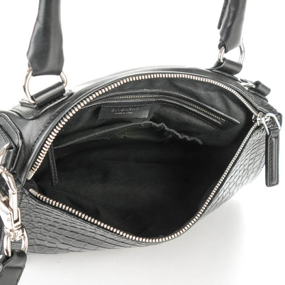 Givenchy Smooth Calfskin Crocodile Embossed Medium Pandora Black 5 of 7