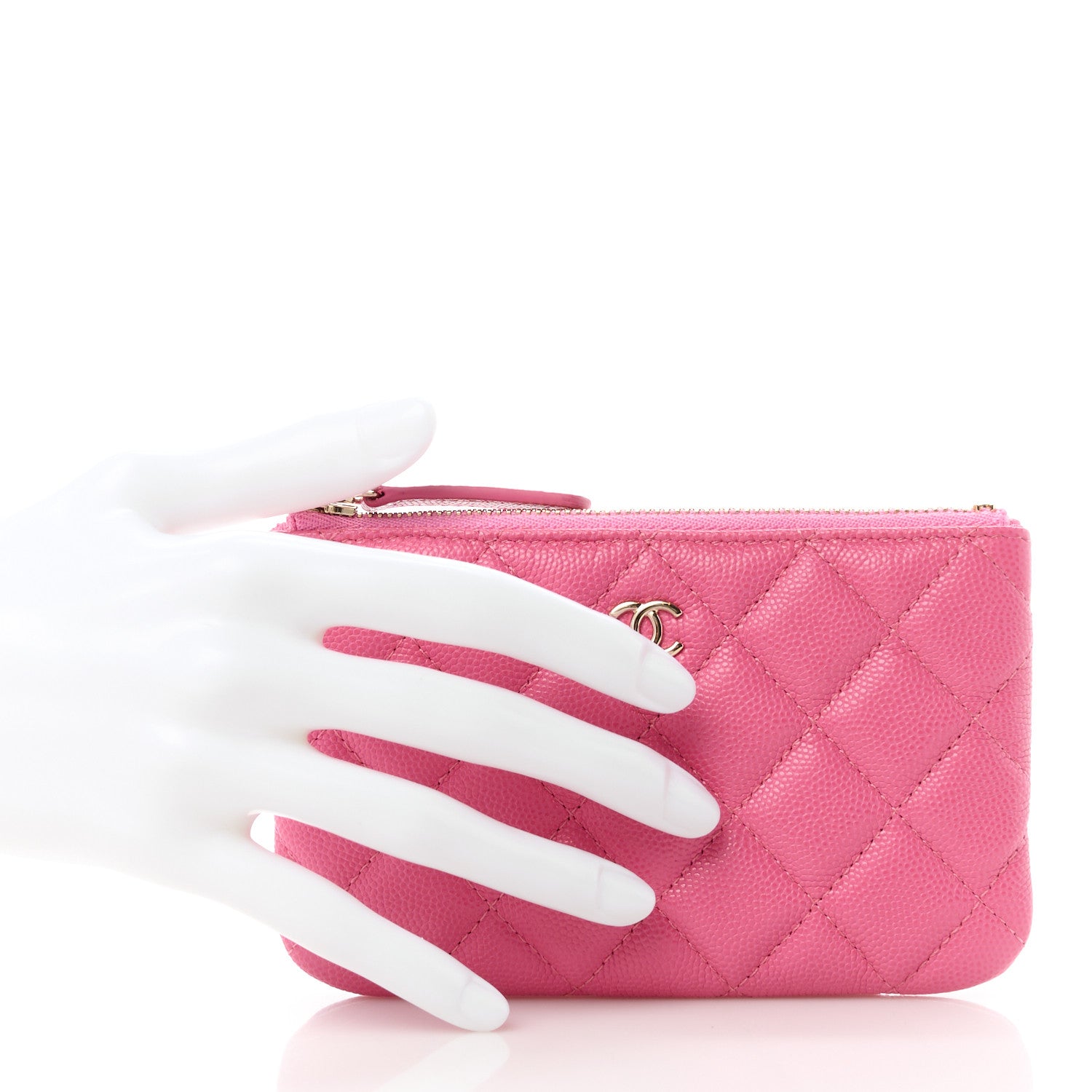 Chanel Caviar Quilted Small Cosmetic Case Pink 2 of 11