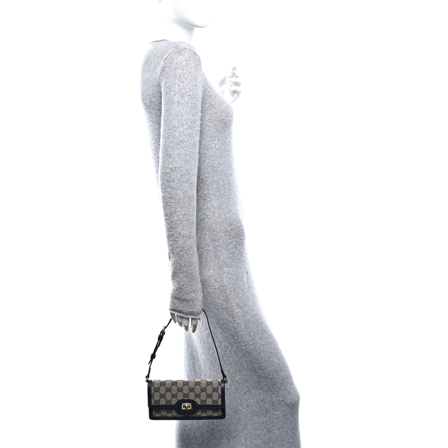 GG Monogram Mini Luce Shoulder Bag Beige Blue