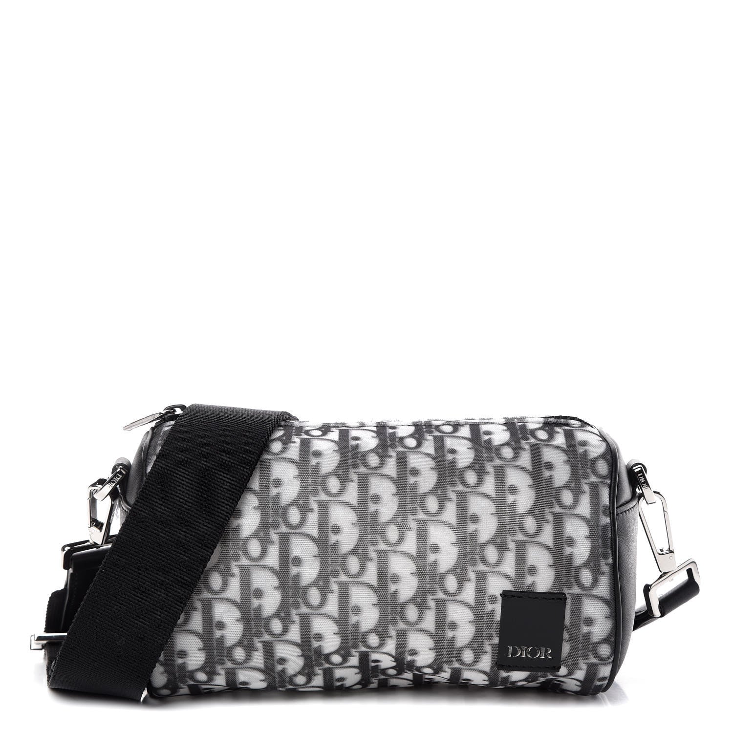 Christian Dior Technical Fabric Calfskin Oblique Roller Shoulder Bag Black 1 of 10