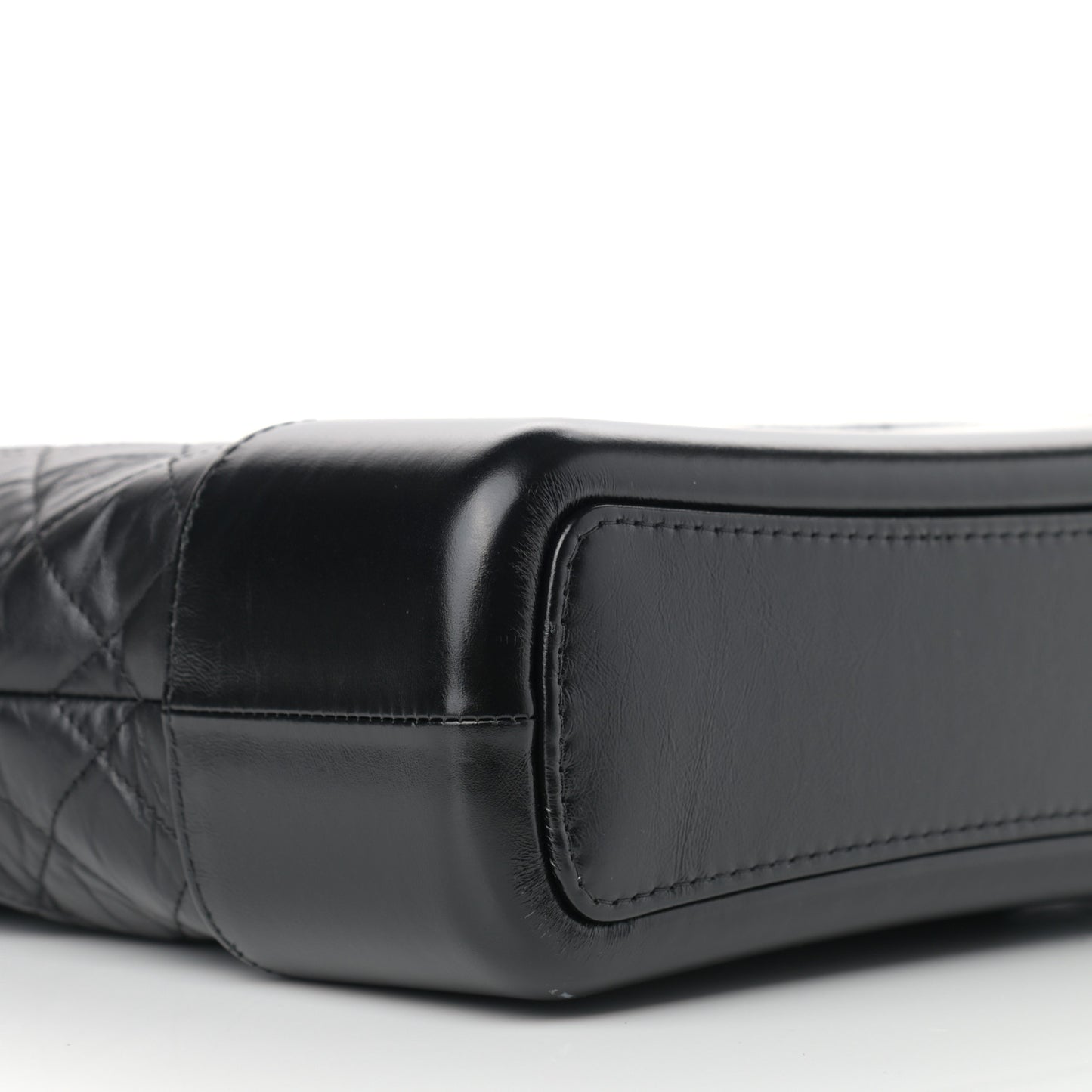 Aged Calfskin Quilted Large Gabrielle Hobo Black