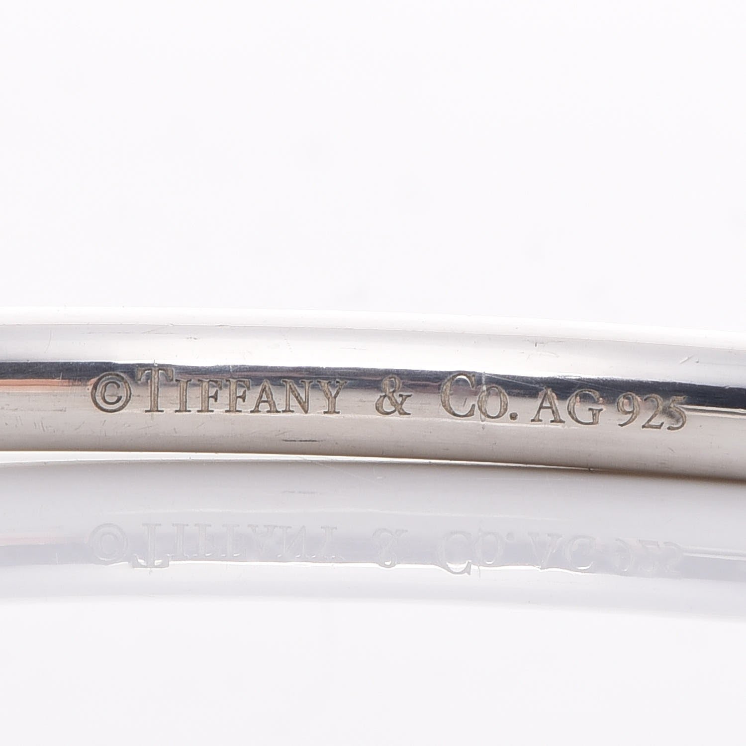 Tiffany Sterling Silver Rubedo Return to Tiffany Narrow Circle Edge Cuff Bracelet 5 of 6