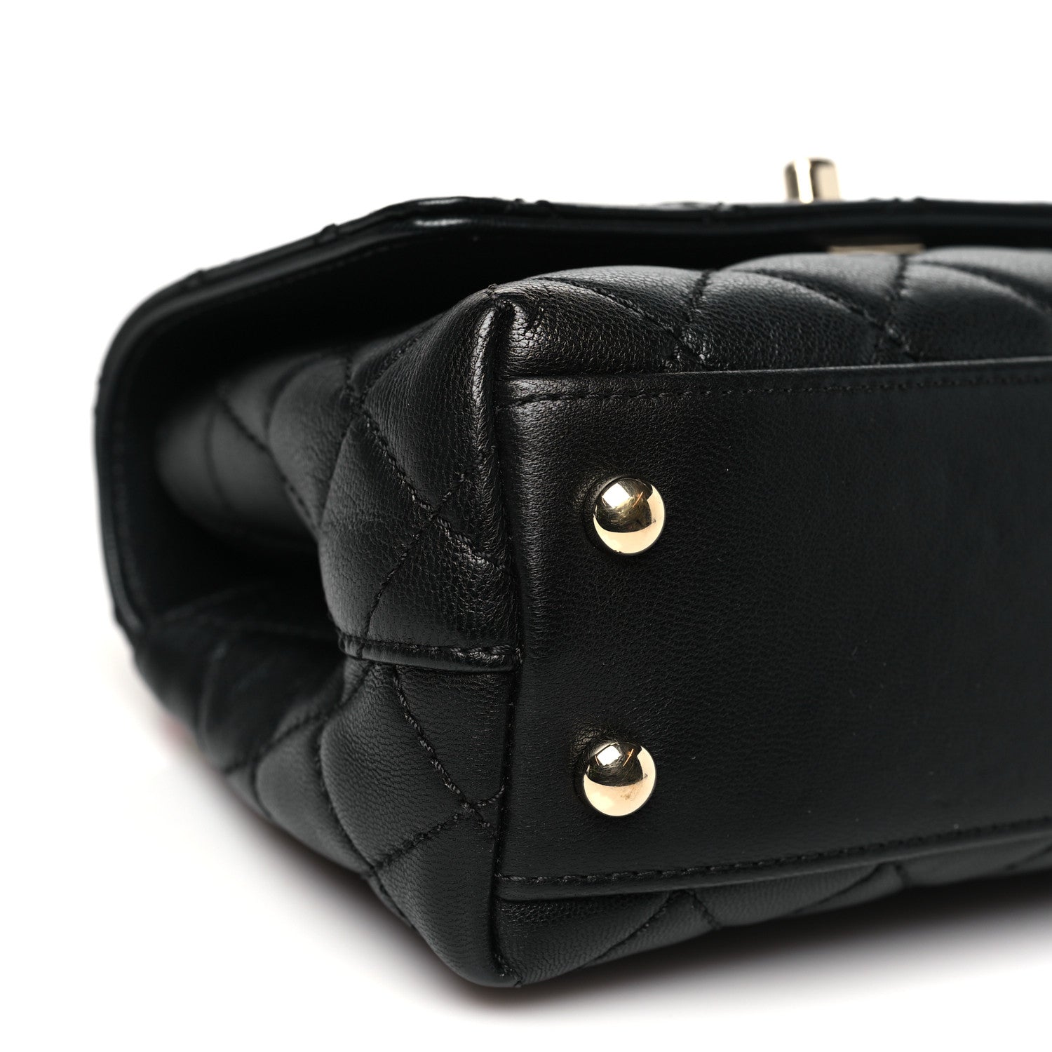 Chanel Goatskin Quilted Rainbow Extra Mini Coco Handle Flap Black 9 of 10