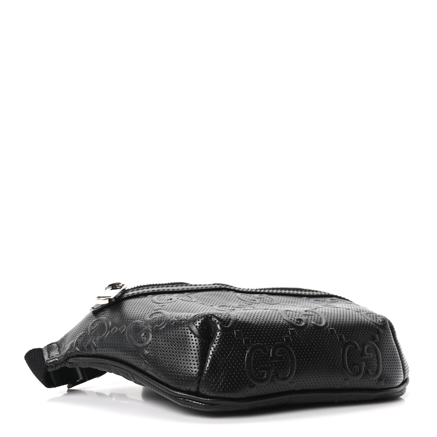 Gucci Calfskin GG Tennis Embossed Belt Bag Black 6 of 19