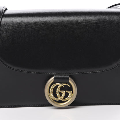 Gucci Textured Calfskin Small Torchon GG Ring Shoulder Bag Black 8 of 13