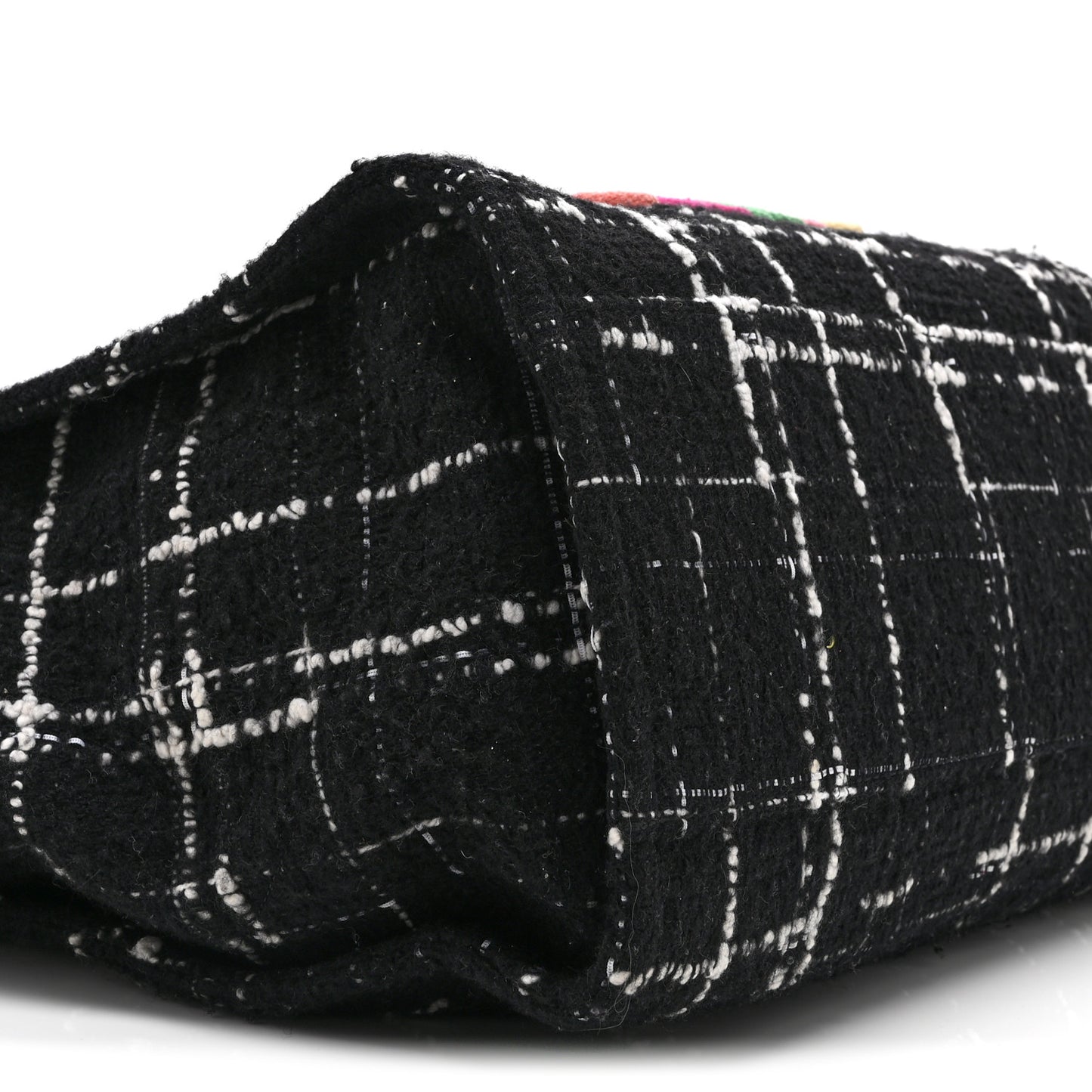 Tweed Medium Deauville Tote Black White Multicolor