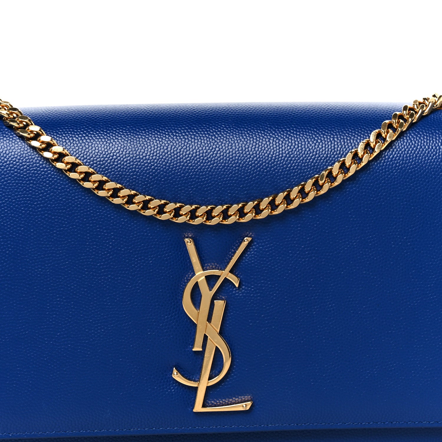 Saint Laurent Grain De Poudre Medium Classic Monogram Kate Satchel Flash Blue 9 of 12