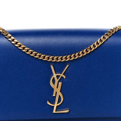 Saint Laurent Grain De Poudre Medium Classic Monogram Kate Satchel Flash Blue 9 of 12